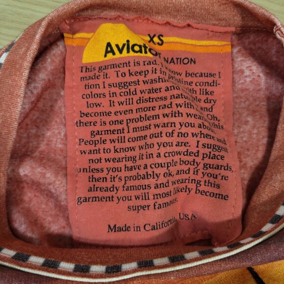 Aviator Nation Tulum Serape Sweatshirt Stripe Bolt Stitch Pullover Size XS - Picture 4 of 6